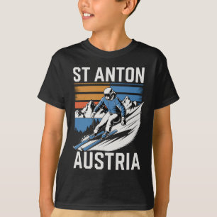 Retro St Anton Austria Ski Resort T-Shirt