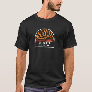 Retro St. Barts Caribbean Colourful Sunset Novelty T-Shirt