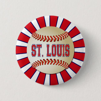 RETRO ST LOUIS BASEBALL 6 CM ROUND BADGE