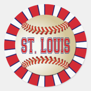 RETRO ST LOUIS BASEBALL CLASSIC ROUND STICKER