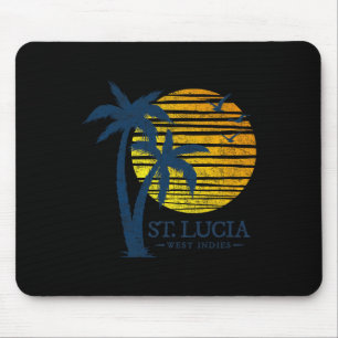 Retro St Lucia Beach Sunset Boys Girls Souvenir Me Mouse Pad