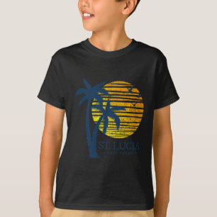 Retro St Lucia Beach Sunset Boys Girls Souvenir Me T-Shirt