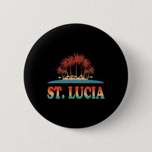 Retro St Lucia Shirt Saint Lucia Shirt Caribbean S 6 Cm Round Badge