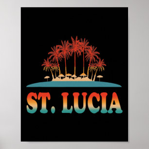 Retro St Lucia Shirt Saint Lucia Shirt Caribbean S Poster