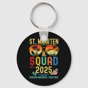 Retro St. Maarten Cruise Vacation 2025 Family Frie Key Ring
