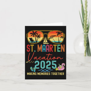 Retro St. Maarten Vacation 2025 Memories Matching  Card