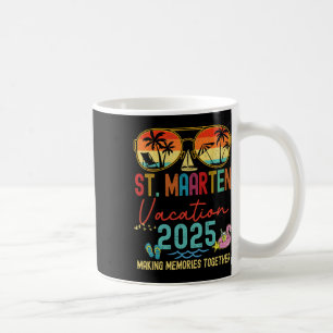 Retro St. Maarten Vacation 2025 Memories Matching Coffee Mug