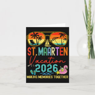 Retro St Maarten Vacation 2026 Memories Matching Card