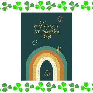 Retro St. Patrick’s Day Rainbow Postcard