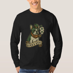 Retro St. Patrick's Day French Bulldog "Lucky Dog" T-Shirt