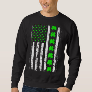 Retro St Patrick's Day Green Irish American Flag S Sweatshirt