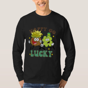 Retro St Patrick's Day Happy Go Lucky Pot Of Gold  T-Shirt