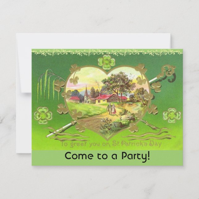 Retro St. Patrick's Day Party Invitations! Invitation (Front)