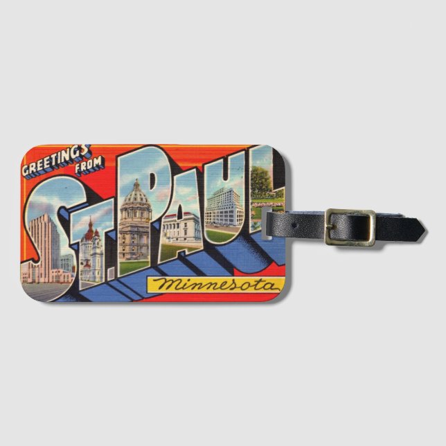 Retro St. Paul Minnesota  Luggage Tag (Front Horizontal)