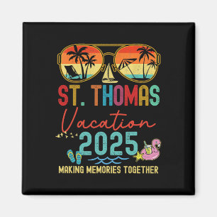 Retro St. Thomas Vacation 2025 Memories Matching G Magnet