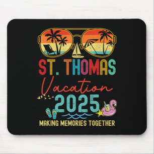 Retro St. Thomas Vacation 2025 Memories Matching G Mouse Pad