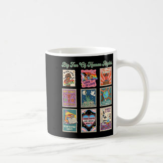Retro stamp big fan of human rights funny quoteRet Coffee Mug