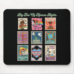 Retro stamp big fan of human rights funny quoteRet Mouse Pad