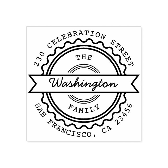 Retro Stamp Custom Family Name & Return Address (Imprint)
