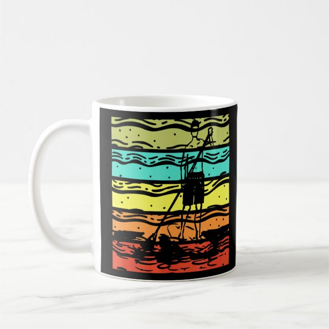 Retro Stand Up Paddleboarding Paddleboarder Outdoo Coffee Mug (Left)