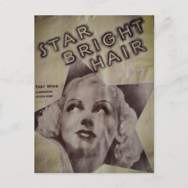 Retro Star Bright Hair Retro Ad Postcard (Front)