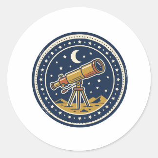 Retro Star Party Badge Astronomy Club Sticker