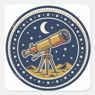 Retro Star Party Badge Astronomy Club Sticker