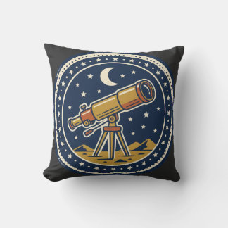 Retro Star Party Badge Astronomy Club Sticker Cushion