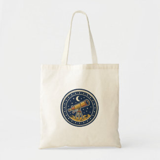 Retro Star Party Badge Astronomy Club Sticker Tote Bag