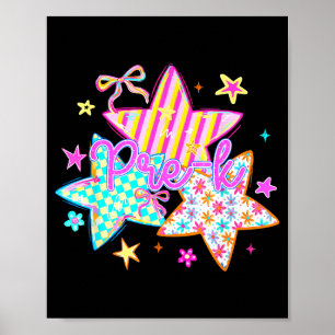 Retro star pre k back to school funny preschool poster