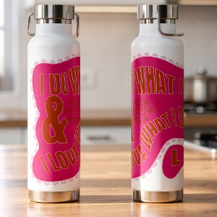 Retro Star Style Motivational Pink Water Bottle