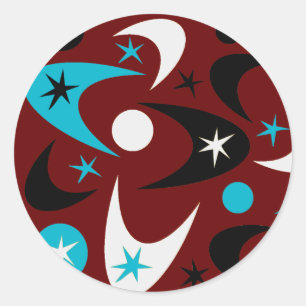 Retro Starburst Boomerang Stickers