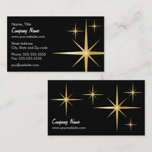 Retro Starburst Business Card - Black