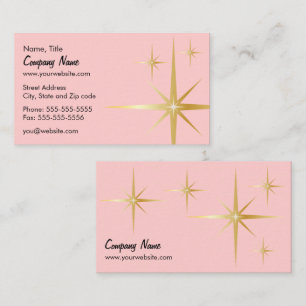 Retro Starburst Business Card - Pink