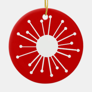 Retro Starburst Ceramic Tree Decoration