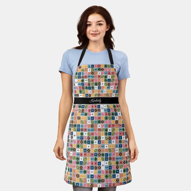 Retro Starburst Dominoes Apron (Worn)