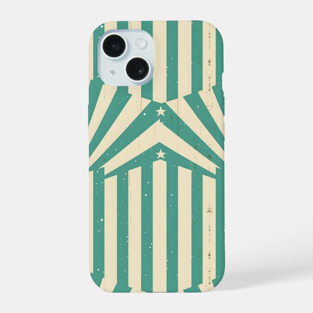 Retro Starburst iPhone 15 Case (Back)