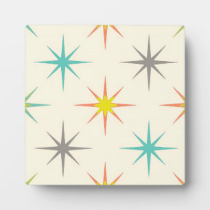 Retro Starburst Mid-Century Pattern Plaque