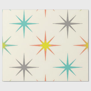Retro Starburst Mid-Century Pattern Wrapping Paper