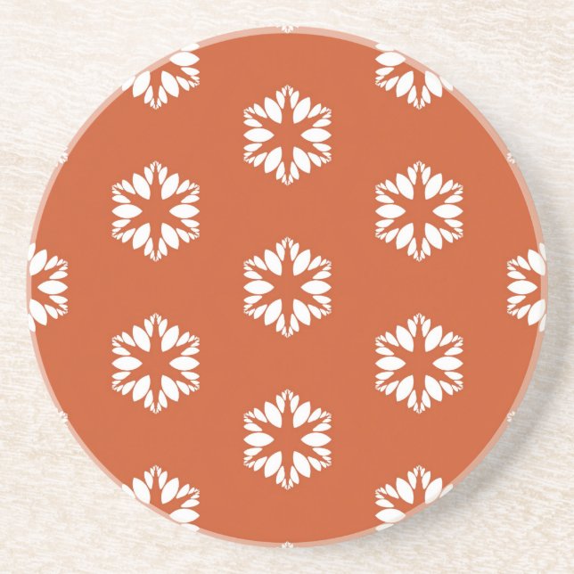 Retro Starburst Pattern Boho Decor Coaster (Front)