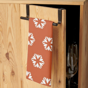 Retro Starburst Pattern Boho Decor Tea Towel