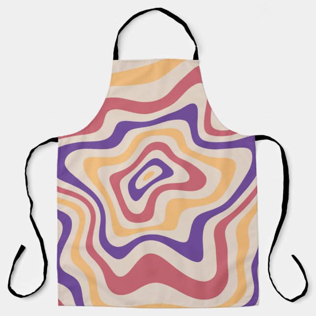 Retro starburst sunburst background pattern. 1960s apron (Front)