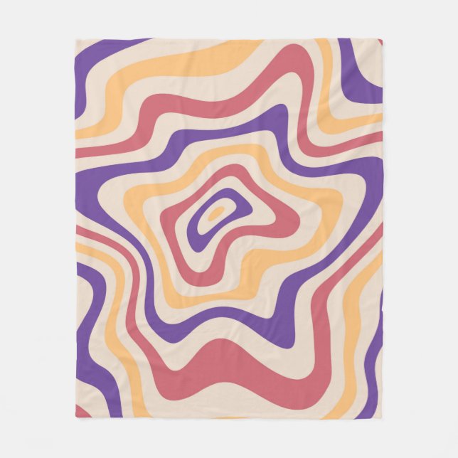 Retro starburst sunburst background pattern. 1960s fleece blanket (Front)