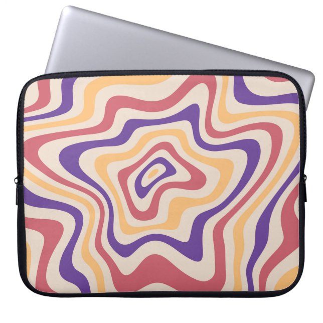 Retro starburst sunburst background pattern. 1960s laptop sleeve (Front)
