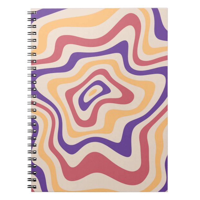 Retro starburst sunburst background pattern. 1960s notebook (Front)