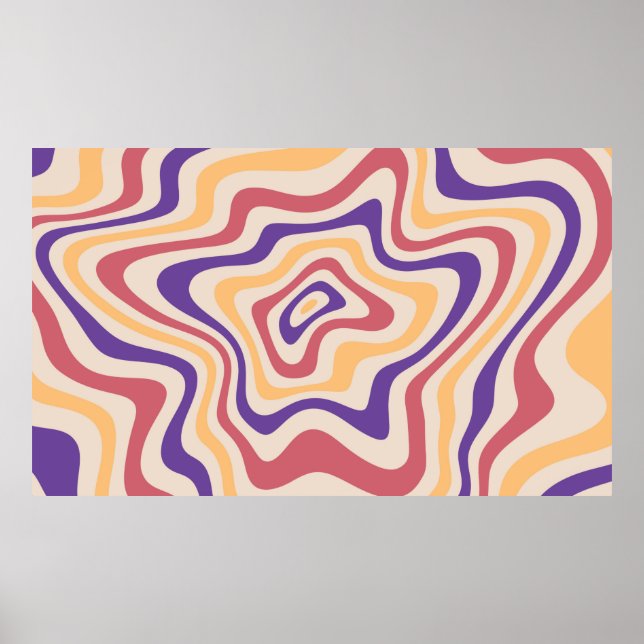 Retro starburst sunburst background pattern. 1960s poster (Front)