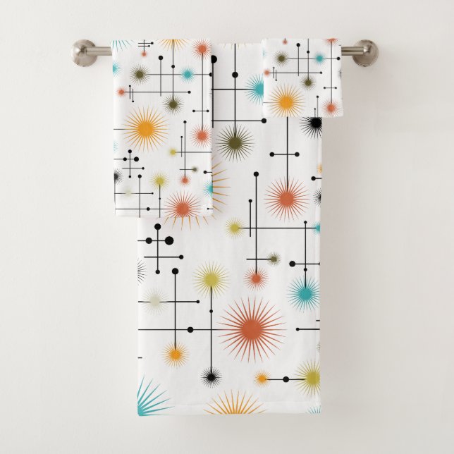 Retro Starbursts A Go-Go! Bath Towel Set (Insitu)