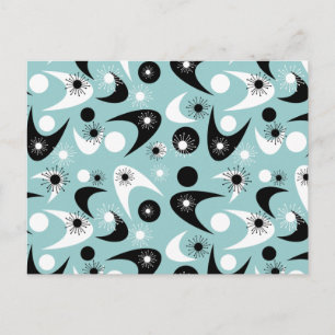 Retro Starbursts & Boomerangs Postcard