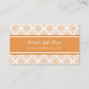 Retro Starbursts Business Card, Tangerine Card