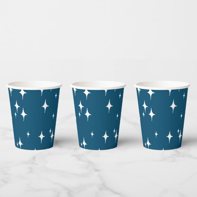 Retro Stardust Starburst Stars New Year   Paper Cups (Multi)